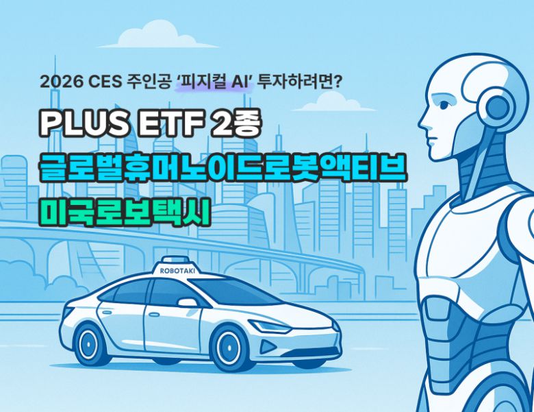 한화자산운용은 ‘피지컬 인공지능(AI)’ 투자처로 PLUS 글로벌휴머노이드로봇액티브와 PLUS 미국로보택시 ETF 2종을 제시했다. 한화운용 제공.