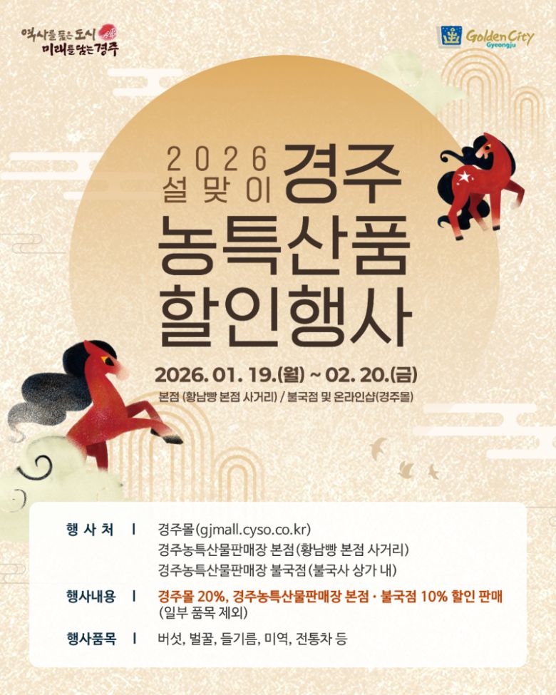 설 맞이 농특산물 할인행사 안내문. 경주시 제공