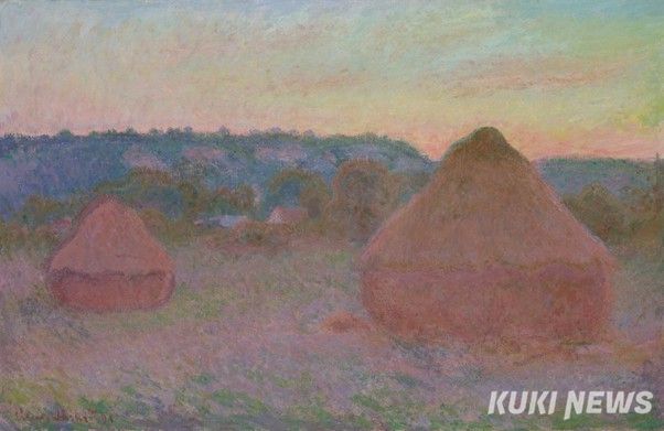 클로드 모네, 밀짚 더미(하루의 끝, 가을), 1890~91, 캔버스에 유채, 65.8 ×101cm, 시카고 미술관