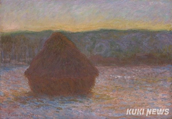 클로드 모네, 밀 더미 (해빙, 일몰), 1890~91, 캔버스에 유채, 64.4 × 92.5cm, 시카고 미술관