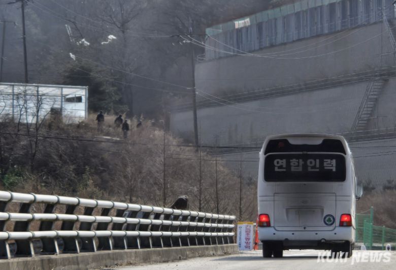아프리카돼지열병(ASF)이 발생한 강릉의 한 양돈농장에서 사육되는 돼지 2만150 마리 가운데 19일 오전 현재 60% 가량인 1만2000여 마리에 대한 살처분이 완료됐다. 강릉 ASF 발생 양돈농가에 작업 인력이 투입되고 있다.