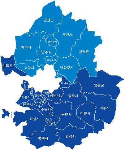 경기도 지도 ⓒ경기도 공식 블로그