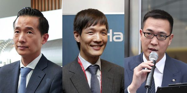 (사진 왼쪽부터)한화그룹 김동관 부회장, 김동원 사장, 김동선 부사장 ⓒ뉴시스