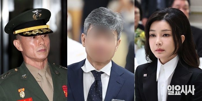 (사진 왼쪽부터)임성근 전 해병대 제1사단장, 이종호 전 블랙펄인베스트먼트 대표, 김건희 여사 ⓒ문경덕 기자·뉴시스