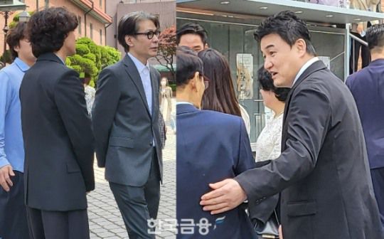 왼쪽부터 잔나비 보컬 최정훈과 가수 윤상, 배우 박중훈. 2023.04.21. /사진=신혜주 기자