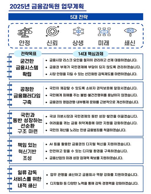 자료출처= 금융감독원 '2025년 업무계획'(2025.02.10)