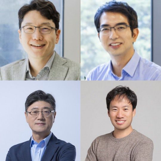 (좌측 상단부터 시계방향으로) 임우형·이홍락 LG AI연구원장, 김성훈 업스테이지 대표, 정재헌 SKT CEO. /사진=각 사