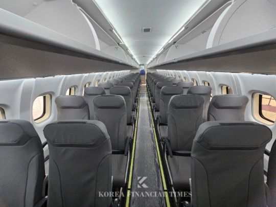 섬에어 1호 신조기 'ATR72-600' 내부 모습. /사진=신혜주 기자