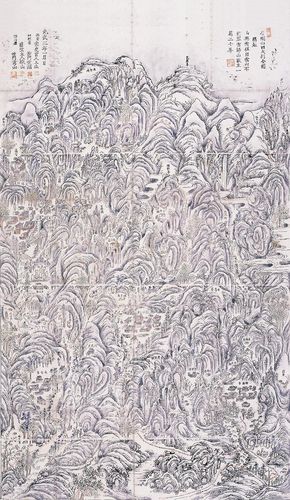 1899년 제작된 것으로 추정되는 지도. 금강산의 수려한 경관과 함께 금강산을 대표하는 주요 사찰을 묘사했다 [영남대박물관 제공. 재판매 및 DB 금지]