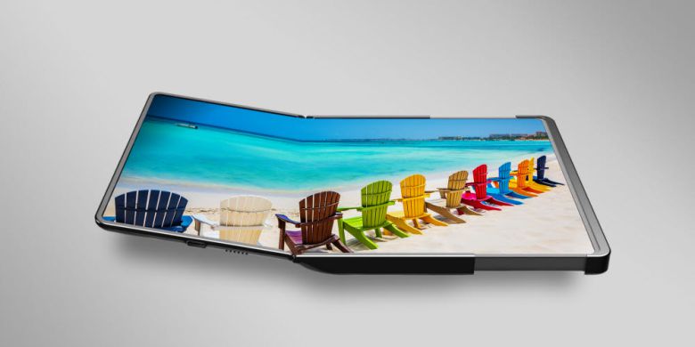 삼성디스플레이가 CES에서 선보인 플렉스 하이브리드 패널.