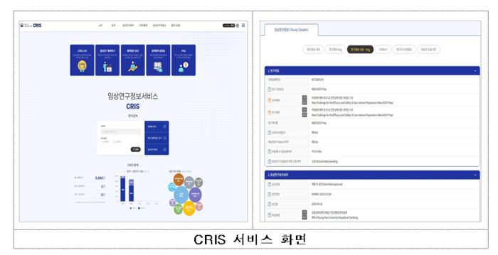 임상연구정보서비스 화면(자료=국립보건연구원)