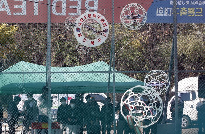 광주 북구는 매년 '북구청장배 전국 드론축구대회'를 개최하고 있다.