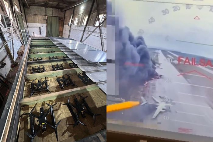 우크라이나 보안국(SBU)이 러시아 본토에 있는 공군기지를 목표로 대규모 드론 공격을 감행했다. 사진=엑스(@maria_avdv/@frontlinekit) 캡처