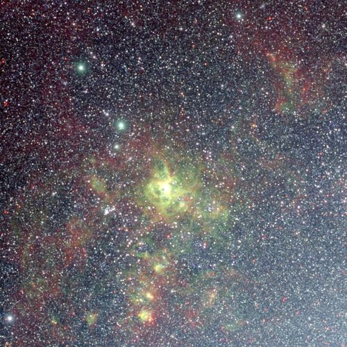 한국 스피어엑스 연구팀이 선정하고 합성해 공개한 타란툴라 성운 모습. (천문연 제공)