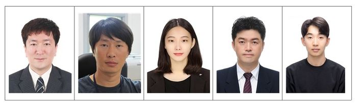 박창주 박사, 이윤철 센터장, 강유림 연구원, 이상훈 국립한밭대 교수, 박양규 전남대 교수(왼쪽부터).