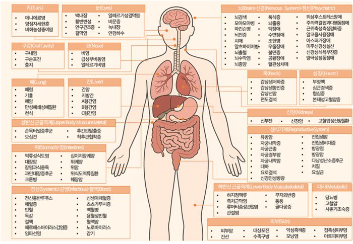국민건강보험공단이 네이버에 제공하는 대국민 진료 관련 통계 제공 125개 질병(사진=국민건강보험공단)