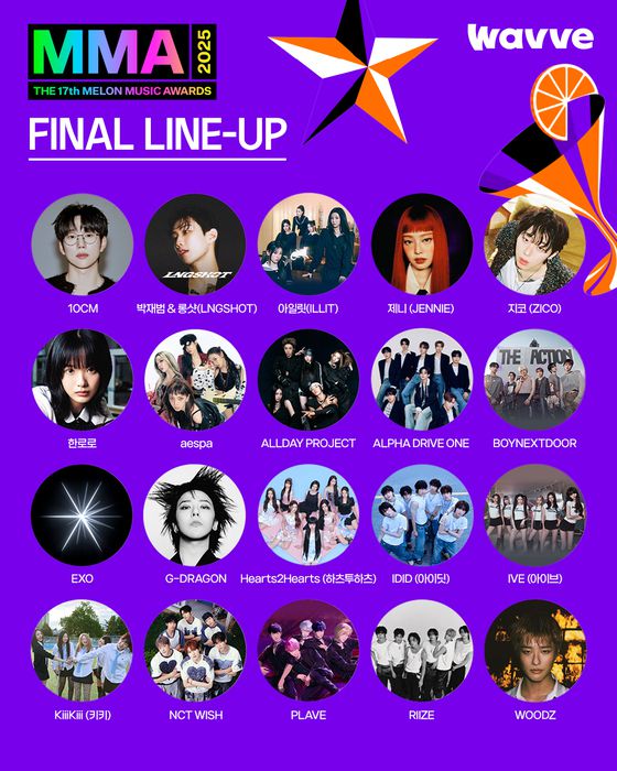 웨이브가 'MMA2025(2025 멜론뮤직어워드)'의 OTT 독점 중계권을 확보하고, 12월 20일 오후 4시부터 레드카펫과 본식 1~3부를 무료 생중계한다.