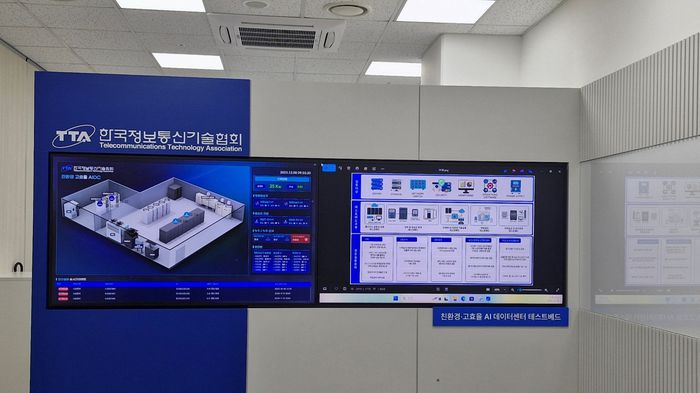 한국정보통신기술협회(TTA) 테스트베드에서 운영 중인 데이터센터 통합 관제 시스템 화면.