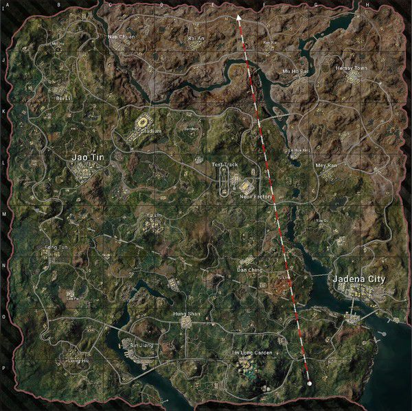 배틀그라운드 10번째 신규 맵 '론도' 시작 화면. 추가 시작 비행기가 도입돼 비행 라인이 2개로 형성돼 있다. / 사진=크래프톤 제공