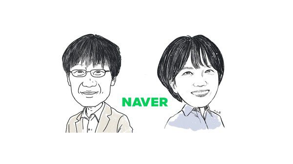 이해진 네이버 이사회 의장과 최수연 카카오 대표/캐리커쳐=디다다컴퍼니