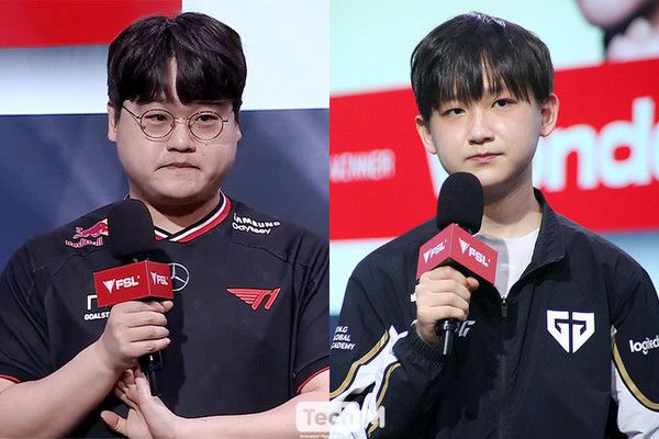 T1 '오펠' 강준호(왼쪽)와 젠지 '원더공팔' 고원재/사진=이소라 기자