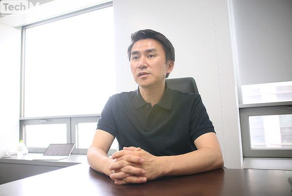 최영우 SOOP 대표가 테크M과 인터뷰를 하고 있다. /사진=이소라 기자