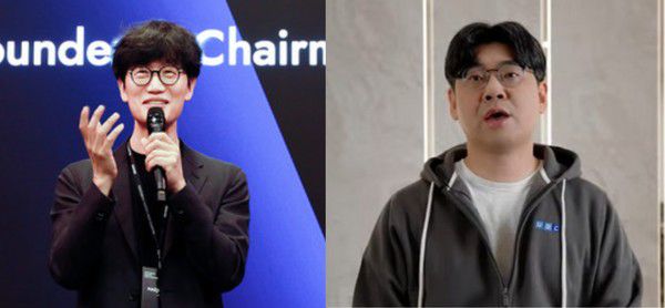 네이버 창업주 이해진 네이버 이사회 의장(왼쪽)과 송치형 두나무 회장/사진=각사