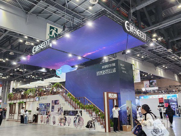 5일 일산 킨텍스에서 개최된 'AGF 2025' 현장에 마련된 에이블게임즈의 '크레센트' 부스. / 사진=조성준 기자