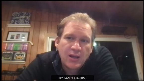 제이 감베타(Jay Gambetta) IBM 펠로우 겸 IBM 퀀텀 부사장이 15일 IBM 퀀텀 서밋 2021 기자 간담회에서 발표하고 있다. [사진=IBM]