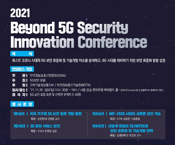 “5G를 넘어 6G 시대의 정보보호를 바라보다” [사진=KISIA]