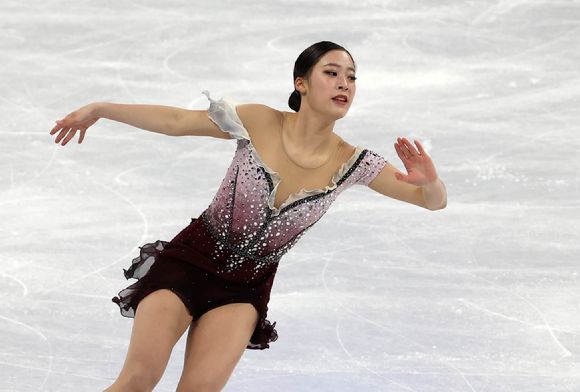 17일 오후 중국 베이징 캐피털 실내경기장에서 열린 2022 베이징동계올림픽 피겨 스케이팅 여자 싱글 프리스케이팅에서 한국 유영이 연기를 하고 있다. [사진=뉴시스]