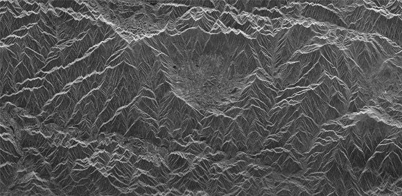 차세대소형위성2호 영상레이다 시험관측 사진. 대한민국 양구군 해안분지. 2023.08.17. (강원도 양구군 해안면에 있는 침식분지) [사진=KAIST]