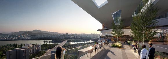 HDC현대산업개발이 제시한 서울 용산정비창 전면1구역의 스카이라인 브릿지.  [사진=HDC현대산업개발]