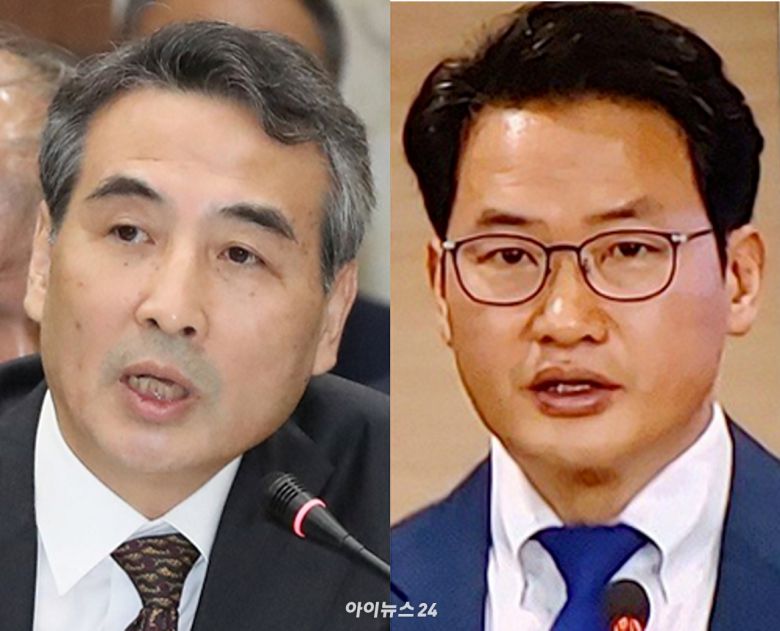 사진 왼쪽부터 김건희 특검 후보자로 추천된 민중기 전 서울중앙지방법원장(민주당)과 심재철 전 서울남부지방검찰청 검사장(혁신당). [사진=아이뉴스24 DB]