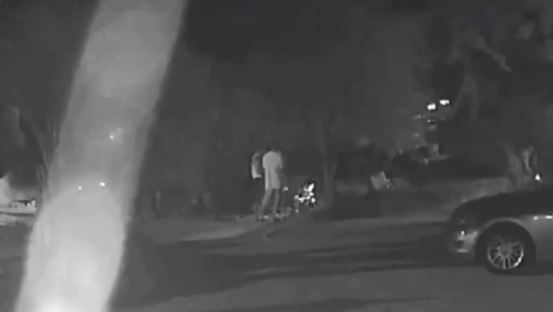 경남 거제에서 현역 해병대 군인 2명이 마당에 묶인 개 4마리에게 무차별적으로 '비비탄 총'을 쏴 경찰 조사를 받고 있다. 사진은 강아지들에게 비비탄을 쏘고 있는 남성들. [사진=비글구조네트워크 인스타그램]