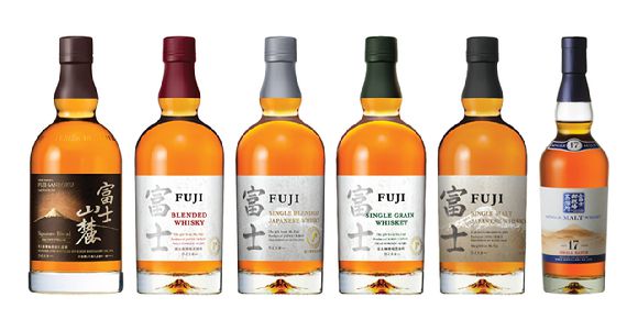 일본 프리미엄 위스키 브랜드 '후지(Fuji)' 6종 라인업 제품 사진. [사진=하이트진로 제공]