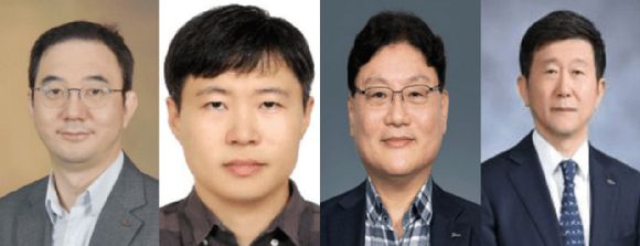 엄경근 기술연구소장(왼쪽부터), 윤일용 AI로봇융합연구소장, 정석모 사업시너지본부장, 김광무 포스코전략투자본부장 [사진=포스코홀딩스]