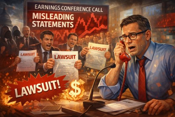 "잘못 말했다간 소송" 컨퍼런스콜에서 신중하게 발언하는 기업 경영진. [사진=챗GPT]