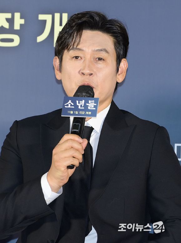 배우 설경구가 27일 오전 서울 CGV 용산아이파크몰에서 열린 영화 '소년들'(감독 정지영) 제작보고회에 참석하고 있다. [사진=정소희 기자]