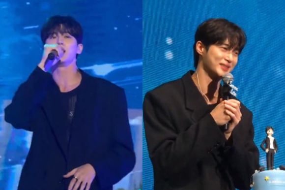 배우 변우석이 대만 팬미팅에서 팬들을 만나고 있다. [사진=SNS]