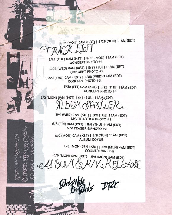 ITZY 새 미니 앨범 프로모션 스케줄러. [사진=JYP엔터테인먼트]