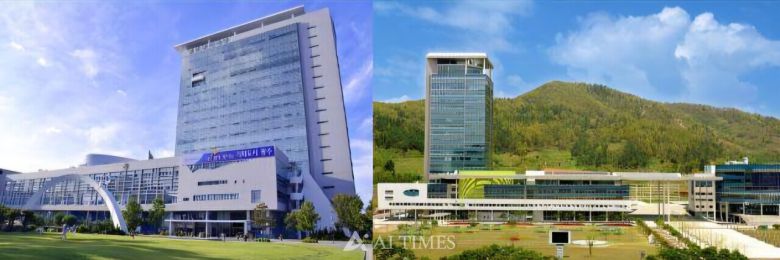 광주광역시청사(사진 왼쪽)와 전남도청사(사진 오른쪽)