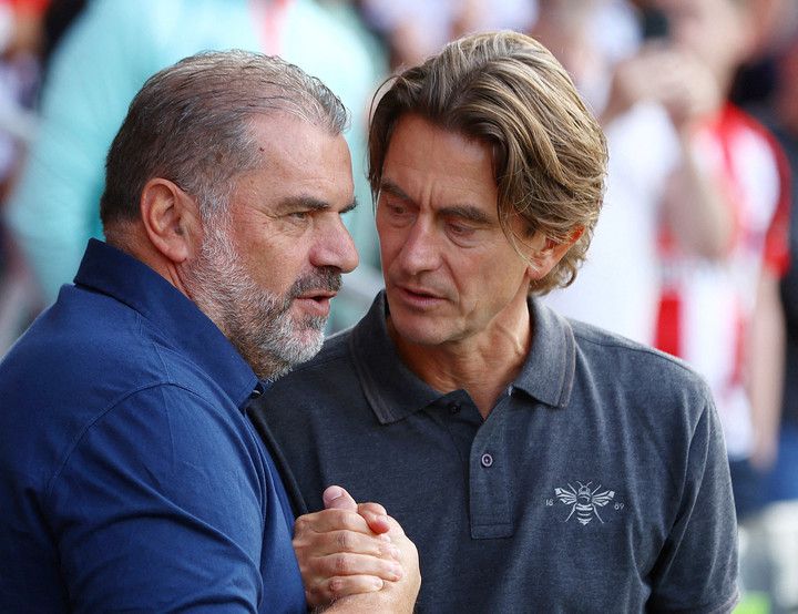 엔지 포스테코글루 전 감독(왼쪽)과 토마스 프랭크 감독