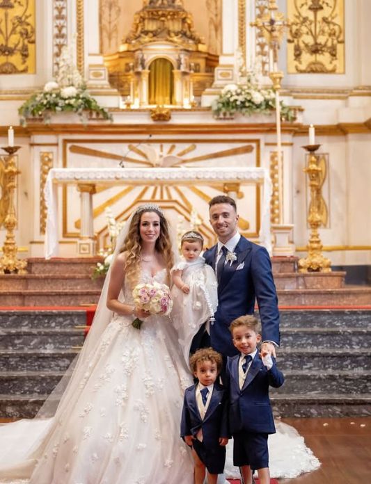 디오고 조타와 아내 카르도소, 자녀 세 명