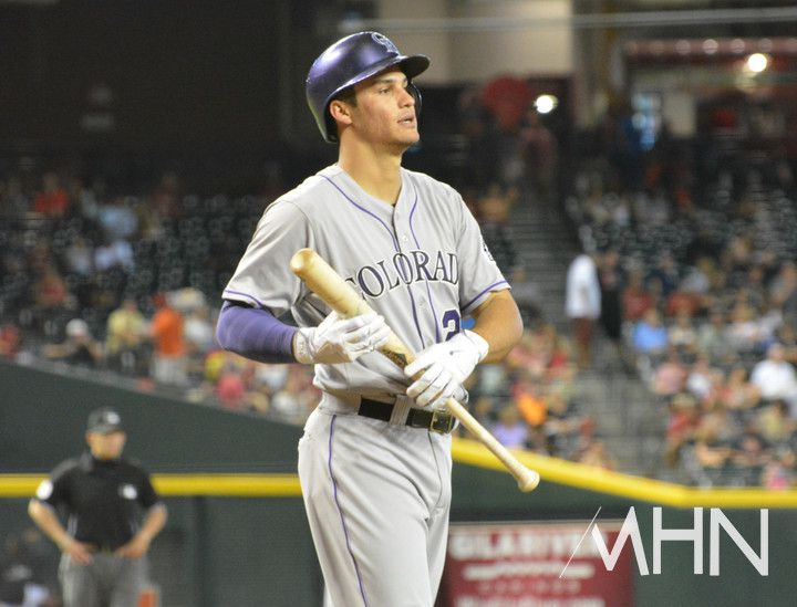 (콜로라도 시절의 아레나도. 애리조나 이적으로 인해 가장 익숙한 내셔널리그 서부지구로 돌아왔다)