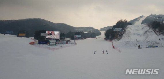 22일 오후 셧다운 이틀을 앞 둔 강원 횡성 웰리힐리 파크 스키장이 썰렁한 모습이다. /사진=뉴시스