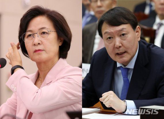 추미애 법무부장관과 윤석열 검찰총장. /사진=뉴시스