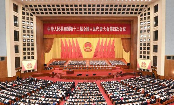 중국 전국인민대표대회(전인대) 개막식, 신화망 캡쳐