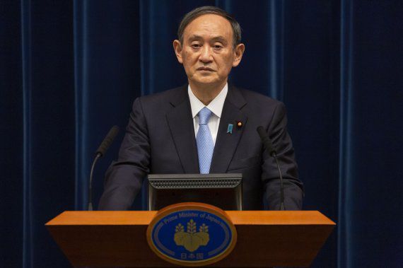 스가 요시히데 일본 총리. 사진=AP/뉴시스.