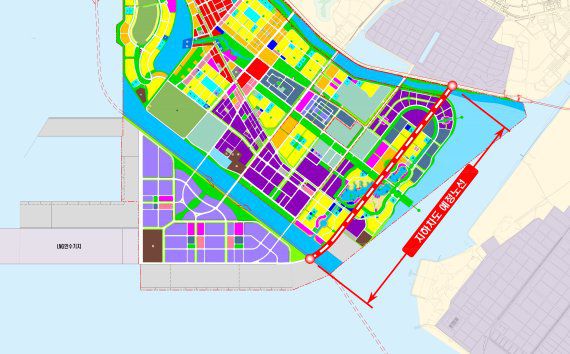 인천신항 진입도로 지하차도 건립 위치도.